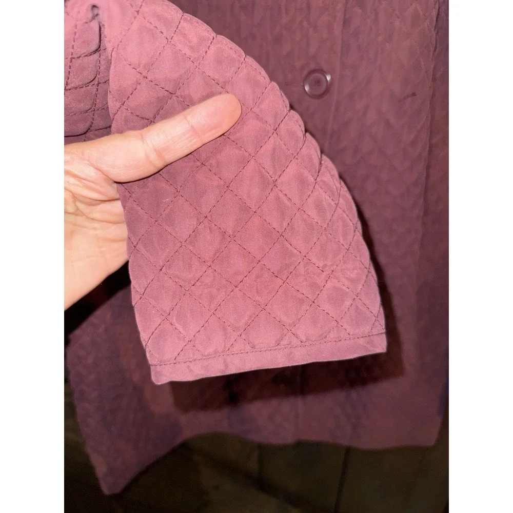 Women's Sz M Medium Quilted Burgundy Jacket Homegrown Fisherman's‎ Button